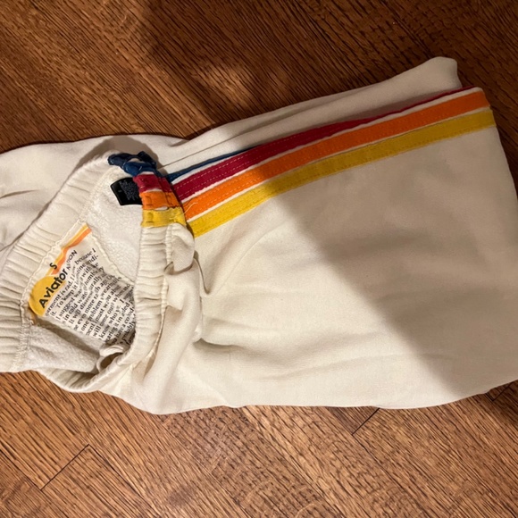 5 stripe Aviator nation sweatpants-vintage white - Picture 3 of 3